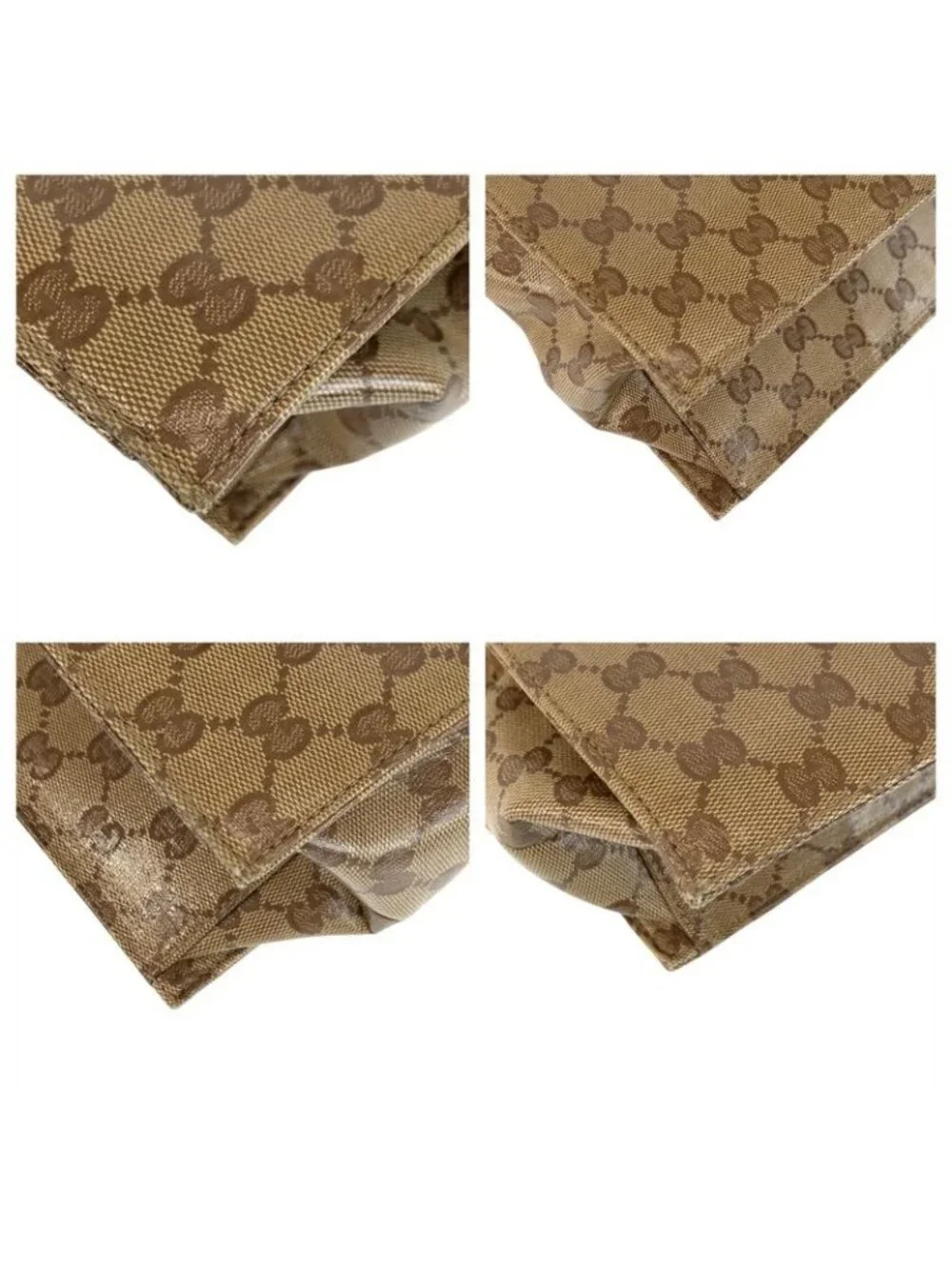 Gucci GG Crystal Beige Dark Brown Business Bag
